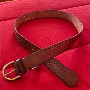 Men’s NWT Fossil Tan leather belt; size m